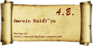 Amrein Balázs névjegykártya