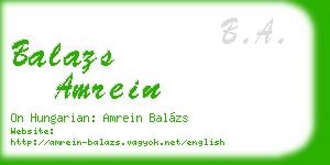 balazs amrein business card