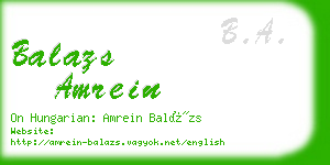 balazs amrein business card